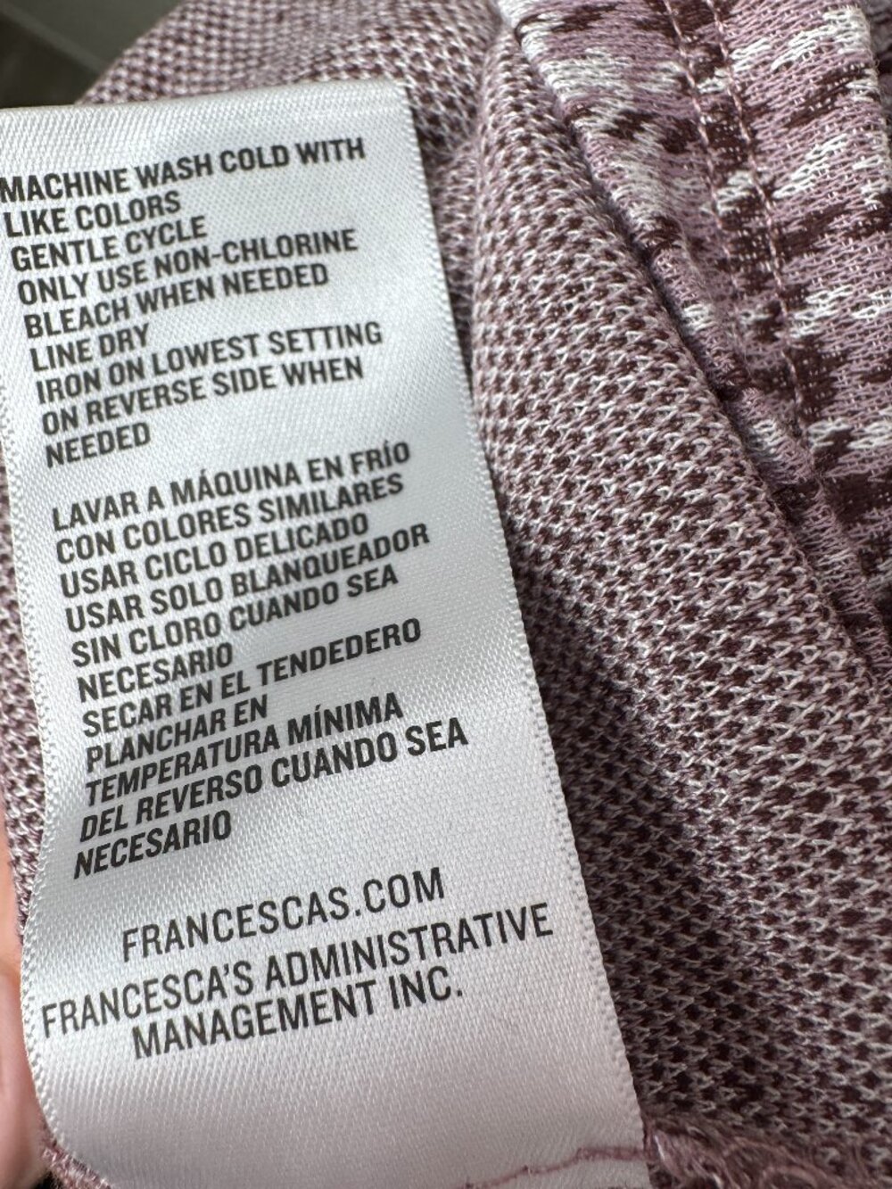 Francesca’s XS Mauve Houndstooth Mini Dress Zip Front Bodycon NWT - Picture 5 of 6